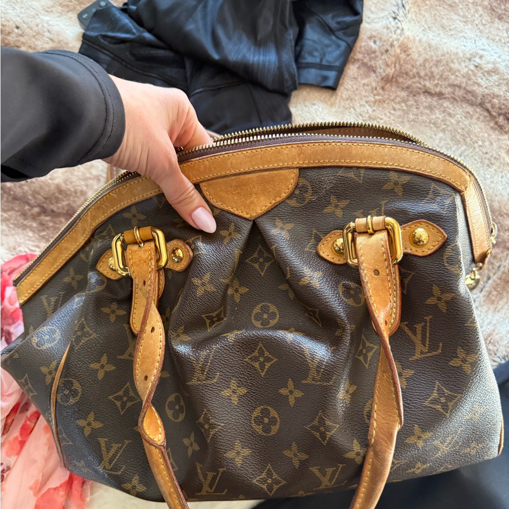 Louis Vuitton Brown Tan Shoulder Bag With Monogram